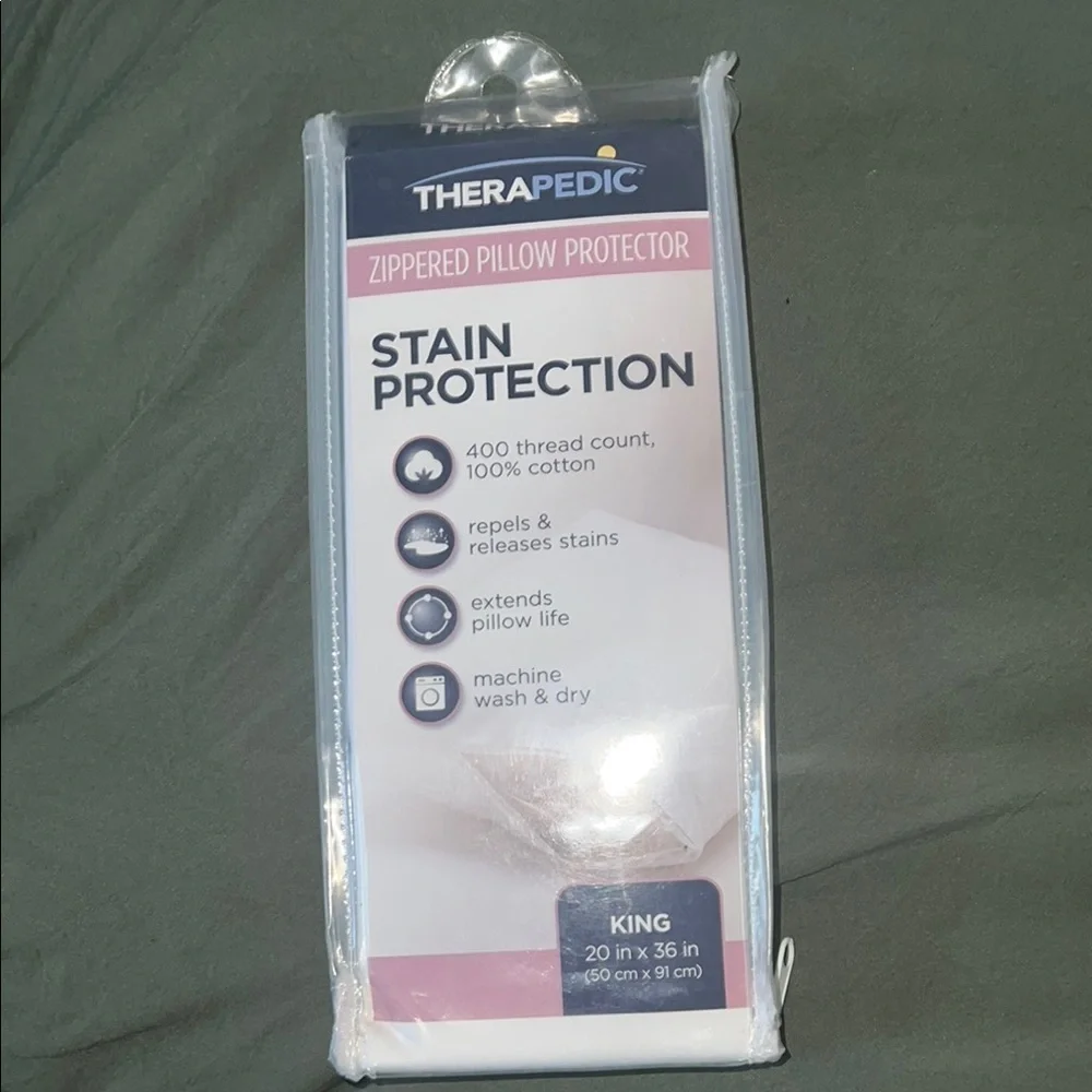 Therapeutic White Stain-Resistant Pillow Protector